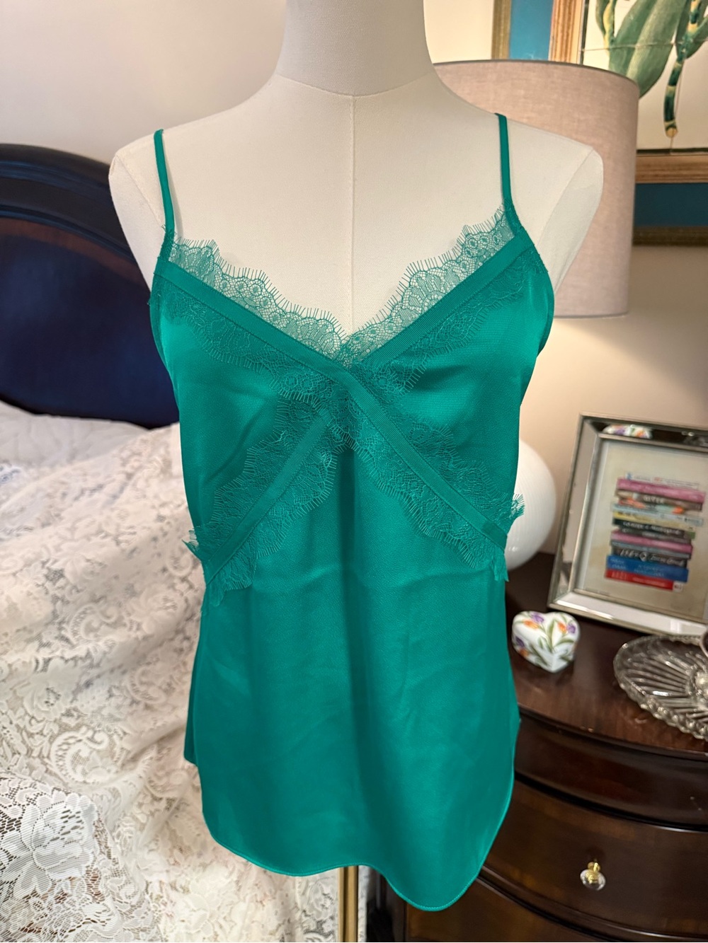 Ted Baker Emerald Lace-Trim Slip Cami